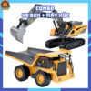 Combo Xe Ben, Máy Xúc Điều Khiển Từ Xa 6 Kênh, Băng Tần 2,4Ghz Tầm Điều Khiển Xa - Sản phẩm được thiết kế giống xe công trình trên thực tế, mô phỏng các chức năng vốn có của xe như: khả năng di chuyển, múc đất và thậm chí quay vòng. - Với công nghệ tần số 2.4GHz, đồ chơi máy xúc điều khiển từ xa đảm bảo một kết nối ổn định và không bị nhiễu sóng từ các thiết bị khác. - Đồ chơi này giúp trẻ em phát triển tư duy logic, khả năng điều khiển và sự sáng tạo trong việc xây dựng và khám phá.Combo Xe Ben, Máy Xúc Điều Khiển Từ Xa 6 Kênh, Băng Tần 2,4Ghz Tầm Điều Khiển Xa - Sản phẩm được thiết kế giống xe công trình trên thực tế, mô phỏng các chức năng vốn có của xe như: khả năng di chuyển, múc đất và thậm chí quay vòng. - Với công nghệ tần số 2.4GHz, đồ chơi máy xúc điều khiển từ xa đảm bảo một kết nối ổn định và không bị nhiễu sóng từ các thiết bị khác. - Đồ chơi này giúp trẻ em phát triển tư duy logic, khả năng điều khiển và sự sáng tạo trong việc xây dựng và khám phá.