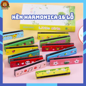 Kèn Harmonica Bằng Gỗ Nhiều Màu Sắc, Nhiều Hoạ Tiết Dễ Thương