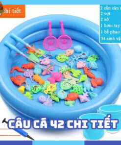 Bộ Đồ Chơi Câu Cá Gắn Nam Châm 42 Chi Tiết Có Bể Phao 2 Tầng + Cần Câu Nhựa